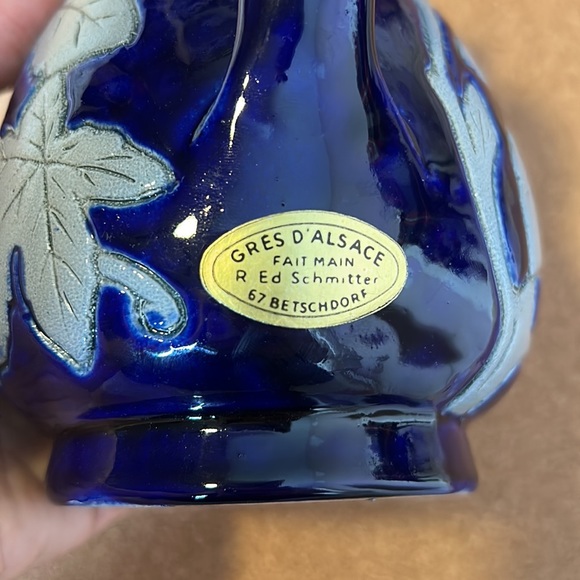 Betschdorf Alsace France Paul Schmitter Salt Glaze Pottery~Pitcher~Signed - Picture 5 of 16